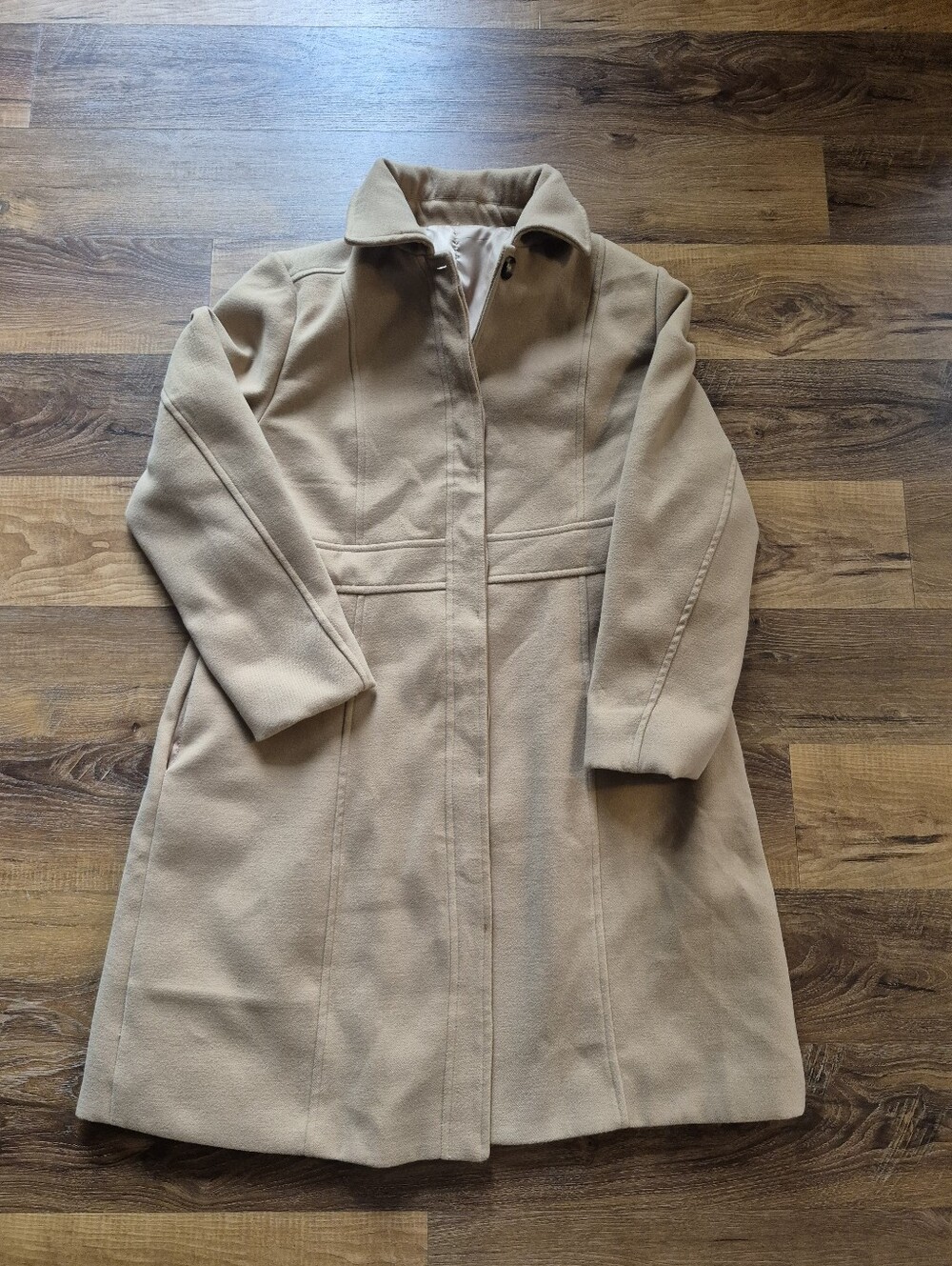 Womens Classic Camel Wool-Blend Coat - Neutral Camel